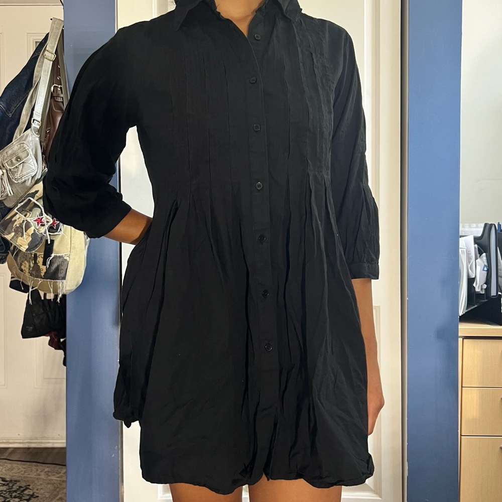Black Button-Up Dress